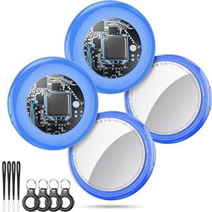 Tukio Air Tracker Tags 4 Pack Blu, Smart Air Tracker Localizzatore Funziona con Apple Dov'è App (solo iOS),5.3 Bluetooth Tracker Trova Oggetti per Chiavi,Bagagli,Valigie, Air Tag Batteria Sostituibile