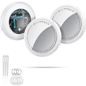 Tukio Air Tags 3 Pezzi Bianco, Bluetooth Trova oggetti Compatibile con Apple Dov'è (solo iOS) Batteria sostituibile Smart Tracker Localizzatore per bagagli,borse,portafogli,zaini, chiavi Tag Tracking