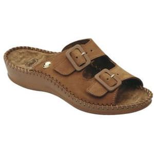 Scholl Sandali Senza Cinturino Weekend Marrone 35 - Tomaia in Nubuck con Doppia Fibbia
