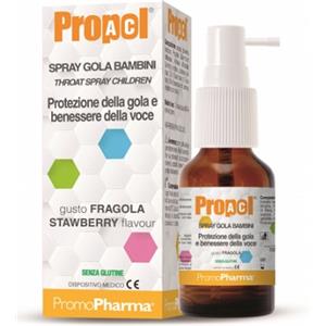 PromoPharma PropolAC Spray Gola Bimbi 30ml - Con Propoli e Argento Colloidale, Gusto Fragola, per Faringite e Raucedine
