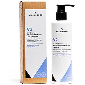 VidalForce, Shampoo V2 biologico anti-caduta naturale certificato I Perdita di capelli Avanzata + Volume istantaneo I DHT Blocker Shampoo I Anticaduta Capelli Uomo & Donna
