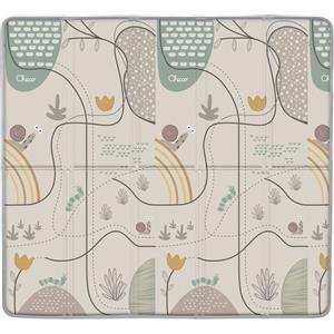 Chicco Maxi Tappeto 2 in 1 Neutro - Tappeto da Gioco Morbido e Antiscivolo con Design Double Face per Bambini 18m