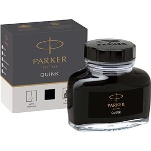 PARKER flacone di inchiostro liquido Quink per penna stilografica, 57 ml, con confezione, nero