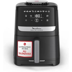 Moulinex Easy Fry Silence, Friggitrice ad Aria Silenziosa 5L/1.5kg per 6 Persone, 1670W, Sistema Easy Clean & Store, 10 Programmi, Touchscreen, Cestello Lavabile in Lavastoviglie, Nera, EZ5528
