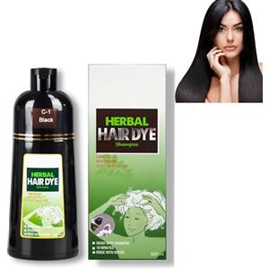 Grgowe Black Hair Shampoo Per Capelli Neri,Instant Black Hair,tintura istantanea per capelli hair dye,Shampoo Colorante Per Capelli Grigi Per Uomo Donna-500ML