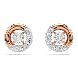 Swarovski Orecchini a Lobo Dextera Bianchi in Cristallo con Placcatura Oro Rosa