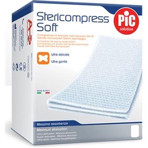 PIC Garza Sterile in Tessuto Non Tessuto 10x10cm - Confezione da 25 Pezzi con Elevata Capacità Assorbente