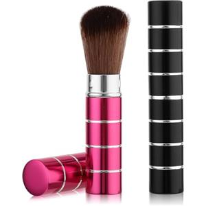Andibro 2 pennelli Kabuki retrattili, portatili, per fondotinta, cipria, fard, fondotinta liquido, protezione solare, contouring, con copertura