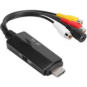 Demacia HDMI a RCA/1080P HDMI a AV/3RCA Convertitore, Alta Definizione Splitter Audio Video, Adattatore Composito per TV/VHS/VCR/DVD/PAL/NTSC, Maschio a Femmina