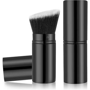 JIEYAO Kabuki - Pennello per make-up retrattile, 1 pezzo angolato da viaggio, pennello per fondotinta portatile, per crema liquida, cipria, trucco viso