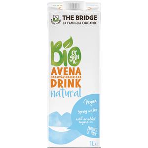 The Bridge Bio Avena Drink Natural 1L - Bevanda a base di avena biologica, vegan e senza lattosio, ideale per dolci e bevande