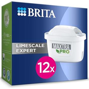 BRITA Filtro acqua rubinetto MAXTRA PRO Limescale Expert confezione da 12 filtri - Riduzione del calcare extra, ideale per bevande calde, filtro originale compatibile con caraffa acqua filtrante