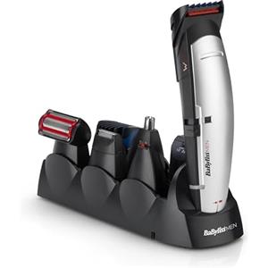 BaByliss Multikit Grooming 10 in 1, per barba viso e corpo, multi-uso, Lame W-Tech, Grigio-nero, E837E