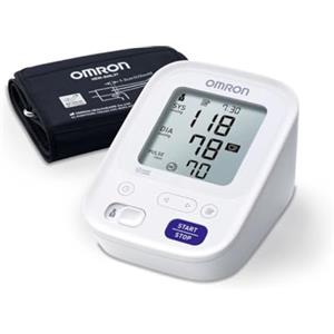 OMRON M3 Hem-754-E Misuratore di Pressione da Braccio, con Bracciale Easy 22-42 Cm, Tecnologia Intellisense, Clinicamente Validato, Pressione e Battito, 4 Batterie AA Custo, Bianco