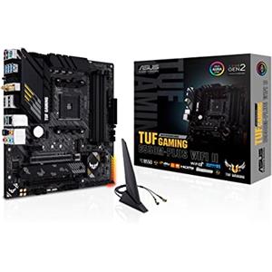 ASUS TUF Gaming B550M-PLUS WiFi II, Scheda Madre Gaming AMD microATX, Socket AM4, DDR4, PCI 4.0, LAN Realtek 2.5Gb, WiFi 6 (802.11ax), 2 M.2, 4 SATA 6GB/s, 2 USB 3.2 Gen 2, Aura Sync RGB, Nero