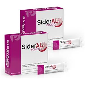 Pharmanutra SiderAL Folico, Integratore alimentare con Ferro Sucrosomiale®, Quatrefolic®, Vitamine D3 e B12 Sucrosomiali®, Donne in Gravidanza, Allattamento, Ciclo mestruale, 20 + 20 bustine orosolubili