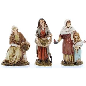Moranduzzo Set 3 Donne Contadine per Presepe da Cm 10 Scala 1:20 - STANDARD 10 - Statuine Indistruttibili, Stile Arabo, Rifinite a Mano, Scultore M. Landi, Made in Italy