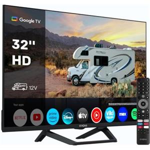 Strong SRT32HG4723C 32'' TV HD - DVB-S2/C/T2, 12V Ideale per camper, cucina, camera da letto, barca, 2 porte HDMI (1 ARC) + 1 porta USB + Mini-AV + Presa antenna/satellite - Nero