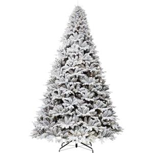 Bellapianta Albero di Natale Innevato con Luci LED Incorporate 240cm Effetto Neve Realistico Super Folto, Borsone per Riporre l'Albero e Guanti per Montaggio Inclusi