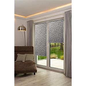 Khome K-home Tenda a rullo oscurante, senza fori, grigio, stampata, 85 x 200 cm (larghezza x altezza x profondità)