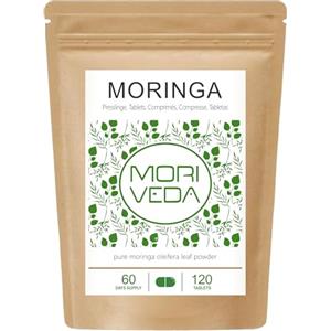 MoriVeda Moringa Energy Tabs 950mg I pellet pressati vegani I prodotto naturale puro in qualità oleifera I 120 compresse