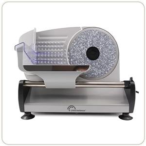 LITTLE BALANCE 8702 Easy Cut Ceramica, Affettatrice elettrica, Affettatrice per prosciutto, Lame in acciaio inossidabile, Spessore regolabile 0-15 mm, Per affettare carni, salumi, pesci, formaggi, 200