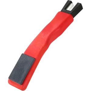 lasuroa Affilatrice Pattini Ghiaccio, Affilatrice Pattini Ghiaccio Nuovo Stile con Bordo Nero Affilatrice Pattini Hockey su Ghiaccio a Doppia Faccia per Proteggere Smerigliatrice Ceramica a V(Rossa)