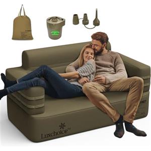 Luxchoice Divano Gonfiabile Campeggio Con Pompa Portatile Staccabile USB Divano Letto matrimoniale Tessuto Oxford 1000D da Esterno Adatto per Riunioni Familiari Campeggio all'aperto Concerti Air sofa