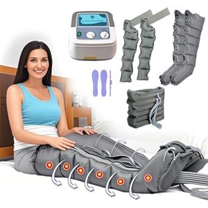 vanenferse Macchina Pressoterapia Gambe Professionale Addome Braccia, Gambali Pressoterapia Linfodrenaggio Per Casa 6 Camere, Massaggiatore Gambe Linfodrenante, 30-240 Mmhg Pression Réglable