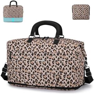 SPAHER Espandibile Pieghevole Borsone da Viaggio Aereo Grande con Tasca Umida 40L Bagaglio a Mano Donna Uomo Borsa da Cabina Weekend Palestra Piscina Impermeabile Travel Duffel Cabin Bag