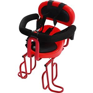 Bdneygtyr Seggiolino posteriore per bicicletta per bambini, 30 kg, per mountain bike, City bike, con portapacchi, telaio in acciaio, cuscino in pelle, montaggio in 5 minuti