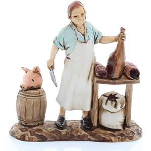 Moranduzzo Salumiere per Presepe da 8 cm - COMPACT 8 - Scala 1:22 - Statuina Indistruttibile, Pittura a Mano, Stile '700, Made in Italy, Scultore M. Landi