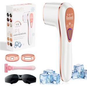 ofottofo IPL Epilatore Luce Pulsata con Funzione Ghiaccio, 3-in-1 HR/SC/RA Epilatore Laser, 9 Livelli di Energia Regolabile Silk Epil Luce Pulsata per Donna Uomo Corpo Viso Bikini