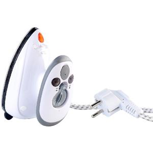 Sichler Haushaltsgeräte Travel Irons - Mini Ferro: Compatto Ferro da stiro a vapore, per viaggio e vacanza, 110 e 230 Volt (Mini a vapore, piccolo, Stazione da stiro)