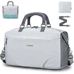 SPAHER Espandibile Pieghevole Borsone da Viaggio Aereo Grande con Tasca Umida 40L Bagaglio a Mano Donna Uomo Borsa da Cabina Weekend Palestra Piscina Impermeabile Travel Duffel Cabin Bag