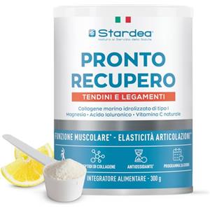 STARDEA Srl STARDEA PRONTO RECUPERO TENDINI E LEGAMENTI | Collagene Per Articolazioni, 10 g Collagene Marino di tipo 1, muscoli e articolazioni, Acido Ialuronico, Magnesio, Vitamina C, POLVERE