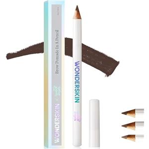 Wonderskin Matita Per Sopracciglia - Temperabile Per Sopracciglia Dall'Aspetto Naturale, Trucco Occhi Marroni (Bruna Scura)