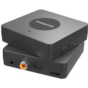 Marmitek Trasmettitore Bluetooth BoomBoom 55 HD - Connessione Audio Ottica/Toslink - Collega 2 Cuffie - aptX, aptX Low Latency e aptX Adaptive a Bassa Latenza - Collega la TV con Cuffie Bluetooth