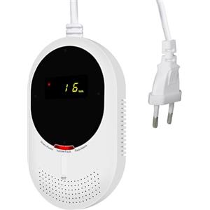 Scondaor Combinato Rilevatore di Gas e Monossido di Carbonio con Display LCD - Alimentazione a Rete Elettrica, Certificato EN 50291 e EN 50194, Rileva Gas Combustibili (Metano e GPL) e CO, 1 Pezzi