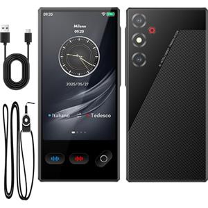 VXVMN Traduttore Vocale Istantaneo Multilingue, Traduttore Simultaneo Vocale per 148 Lingue Online e 19 Offline, Traduzione di Foto Supporta WiFi/Bluetooth con Batteria da 1500 mAh, Italiano Offline