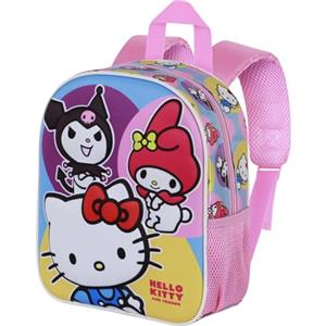 Hello Kitty - Zaino 3D per Asilo, 31cm con Cerniera e Tasche Laterali