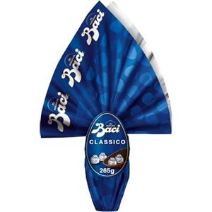 BACI PERUGINA Uovo di Pasqua 2025 Cioccolato Fondente Extra con Sorpresa e 4 Cioccolatini 265g