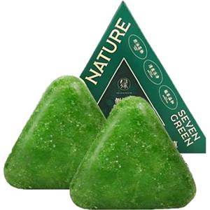 Generico Shampoo solido Nature Triangle, shampoo solido naturale alle foglie di cipresso e erba Usman, lenitivo e rinforzante per capelli, vegano, per la cura dei capelli di donne e uomini (2 pezzi)