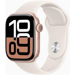 Apple Watch Series 10 Alluminio 42 mm (2024) | GPS | rosé dorato | Cinturino Sport S/M | Galassia