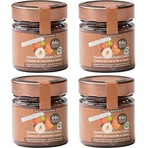 ZeroCal - Dalia Dalia - Crema spalmabile | Senza aggiunta di zuccheri con ERITRITOLO - STEVIA | Senza Lattosio | Senza Glutine | Prodotto artigianale italiano | 4 pezzi da 200 g |Nocciole - Cacao con 66% di Nocciole