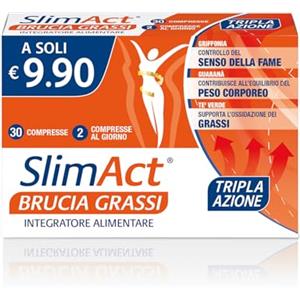 linea ACT Slim ACT Brucia Grassi, Integratore Alimentare per il controllo del senso della fame e l'equilibrio del peso corporeo, con Griffonia, Guaranà, Tè Verde, Tamarindo e Bromelina 2500 GDU/g - 30 Compresse