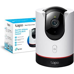 Tapo C225 Telecamera WiFi Interno di Sicurezza Domestica Pan/Tilt AI, 2K QHD, Sorveglianza, Visione Notturna, Rilevamento del Movimento, Sensore di Luce Stellare, Compatibile con Alexa