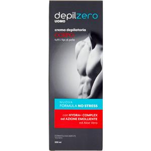 Depilzero Crema Depilatoria Corpo Uomo 200 ml - Veloce e Pratica, con Bisabololo e Vitamina E