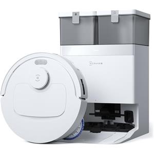 ECOVACS DEEBOT T30C OMNI Robot Aspirapolvere Lavapavimenti, 20000 Pa, ZeroTangle 3.0, Tecnologia TruEdge 2.0, Sistema di Lavaggio OZMO TURBO 2.0, Stazione All-in-one Migliorata, Bianco