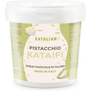 AMZ BETTER EATALIAN by AMZ BETTER Crema di Pistacchio con Kataifi, Deliziosa Crema Spalmabile dal Gusto Unico, Pasta Ideale su Pane, Perfetta con Gelato, Cioccolata e Dubai Chocolate, 1 kg, Made in Italy